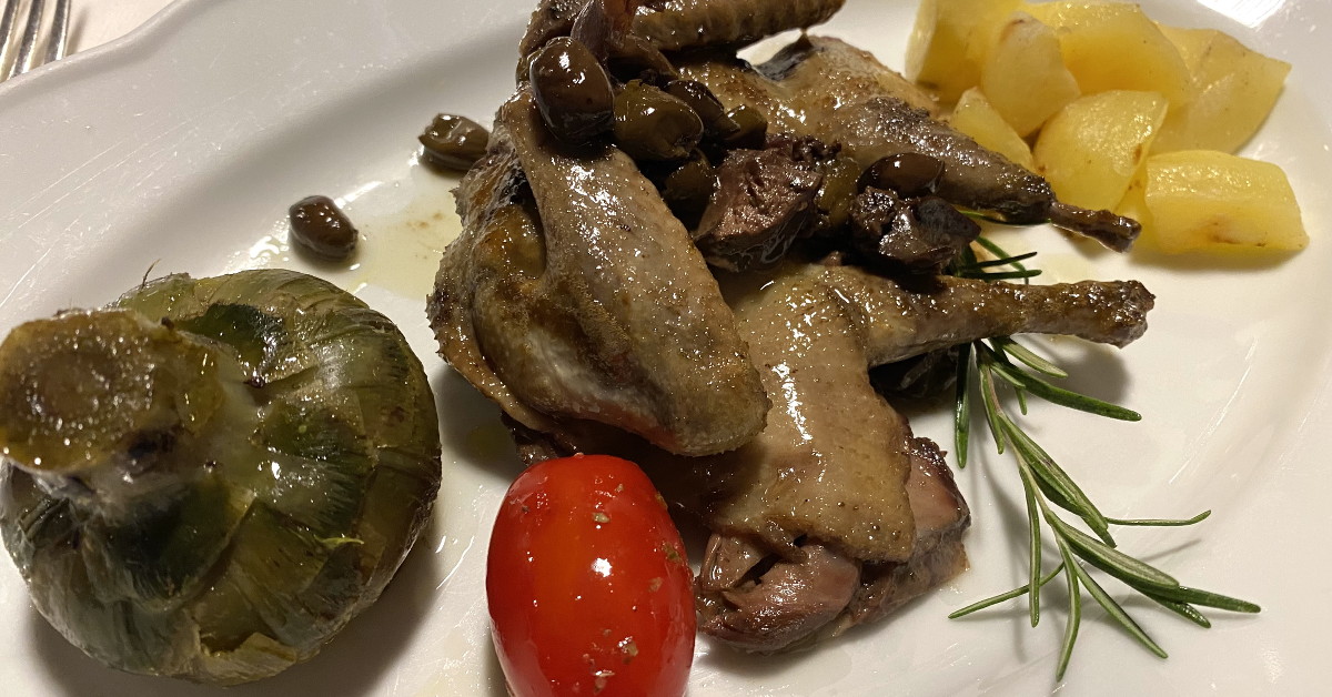 Il Cigno - Mantova - Piccione rosolato in casseruola alle olive e rosmarino